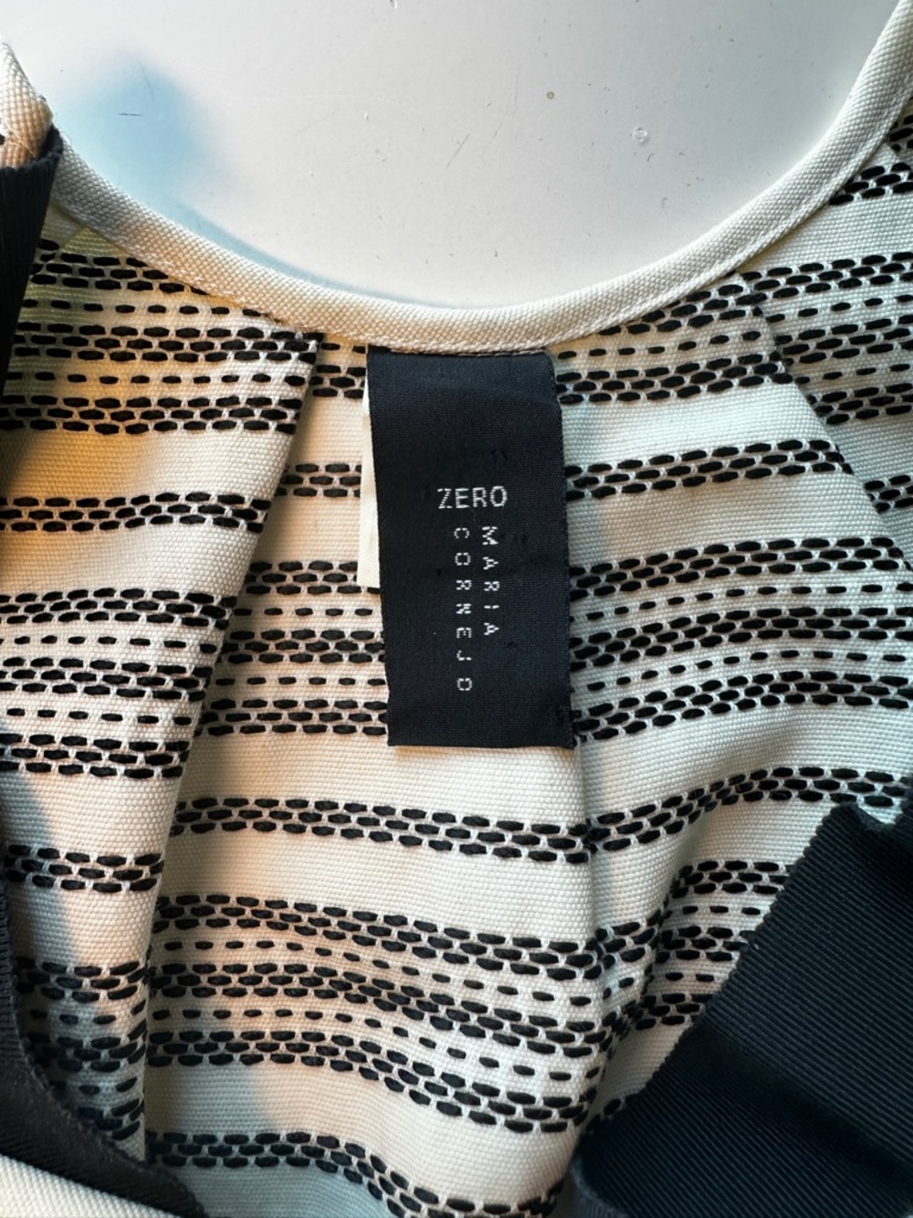 Zero + Maria Cornejo Cream and Black pattern dress sz 6 - Picture 6 of 9
